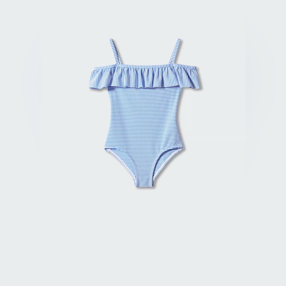 Mango Ruffle striped swimsuit - Picture 5 of 7